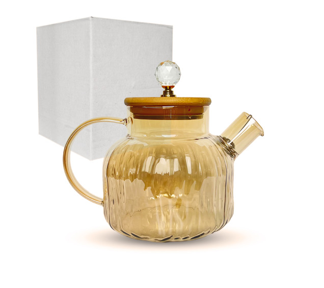 767-4(1) Чайник-заварник 1л Yantar1 з бамбуковою кришкою - фото