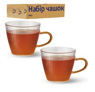 202-10 Набір чашок 6шт Лінії (120мл) - фото