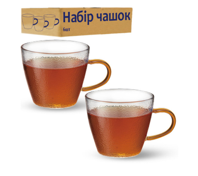 202-10 Набір чашок 6шт Крапочки (120мл) - фото